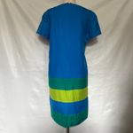 Papell 100% Silk Shift Womens Dress Sz 4P Artsy Bright Colorblock 60s Inspired Blue Photo 4