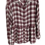 American Eagle  Red Olaid Oversized 90ks Grunge Shirt XS Photo 3