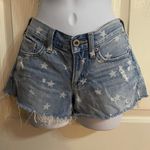 Lucky Brand Shorts Size 00 / 24  The Cut Off Star Printed Raw Hem Denim Photo 0