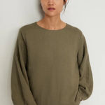 Everlane  • 100% Linen Olive Green Long Sleeve Blouse Photo 0