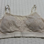 Soma Ivory / Nude Lace Mesh Removable Lining Pads Bralette Sz L Large Photo 0