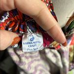 Kantha Rompers with Pockets, Handmade Cotton Boho Bib Jumpsuit, Sustainable Green Size 2X Photo 5