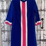 Vanity Fair vintage pink blue zip up front velour house dress Photo 0