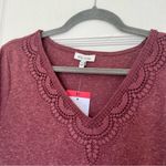 Ella Moss ⭐️  Ladies' V-Neck Lace Linen Blend Short Sleeve Top Size Medium NWT Photo 4