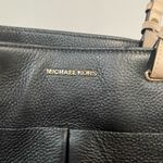 Michael Kors Black Pebbled Leather Shoulder Bag Nude Strap Handle Purse Photo 1