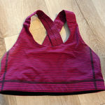 Lululemon  All sport Bra Hyper Stripe Bordeaux Drama Bumble Berry size 6 Photo 0