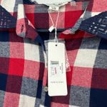 Simply Noelle  size L XL‎ 12-14 red blue white long sleeve button up flannel top Photo 5