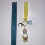 Starbucks  Yellow and White Bear Keychain with Wrist Strap or Bag Charm - New Photo 1