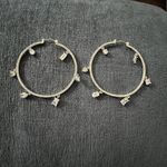 Vince Camuto  50mm CZ Charm Hoops, rhodium/crystal, medium (VJ-404465) Photo 7