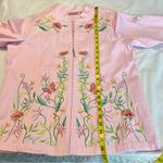 Quacker Factory Vintage  Floral Embroidered Zip Up Jacket Women’s Size Large Pink Photo 9