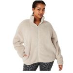 PINK - Victoria's Secret PINK Victoria’s Secret Light Gray Teddy Fleece Zip-Up Jacket Size Medium Photo 14