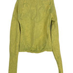 Free People  Movement Women's Yellow Mock Neck Long Sleeve‎ Textured Top Size M/L Photo 0
