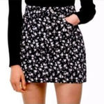 Floral Print Denim Mini Skirt 26 Black Photo 0