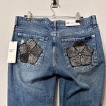 7 For All Mankind Maribel Original Bootcut Beaded floral Size 28 NWT $278 Photo 6