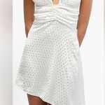 We Wore What  00 Asymmetrical Crystal Halter Tie One Shoulder Mini Dress 0 White Photo 0