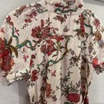 Pilcro Anthropologie x Ruffle-Collar Buttondown Dress Floral Linen Blend Size 2 Photo 5