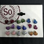 SO NWT  9 Pairs of Sparkly Heart Earrings Photo 0