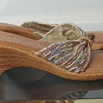 Italian Shoemakers Italian shoemaker multicolor T strap kitten wedge heel sandals size 8.5 Photo 5