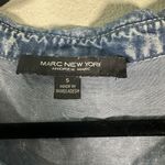 Marc New York Andrew Marc Chambray Acid Wash Button Front Oversized Shirt Small Photo 2