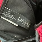 Daisy Corsets NWT Denim With Hot Pink Lace and Bow Trim Corset Black Lace Up Lrg Photo 10