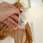 Free People  Ta Da Gold Sequin Crop Top NYE Shiny Size M Photo 3