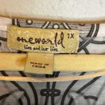 One World  Blouse Women's Size 1X Paisley Beaded Black White NEW Photo 2