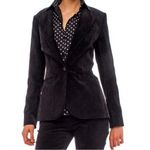 Norma Kamali Black Corduroy Blazer Jacket Size 4 Fitted Lined Stretch Classic Photo 0