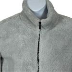 PINK - Victoria's Secret PINK Victoria’s Secret Light Gray Teddy Fleece Zip-Up Jacket Size Medium Photo 4