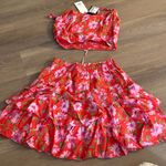 Love Shack Fancy SET NWT  CORBETT SKIRT AND FINELLI BRALETTE IN MAMBO RED Photo 3