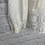 Vintage Joanna White Shiny Secretary Blouse Scarf Long Sleeve Size M Checkered Size M Photo 4