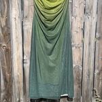 Micas Ombré Print Mesh Elegant Ombre Green Dress Photo 12
