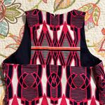 Crown & Ivy  size 4 pink and navy sleeveless shift dress geometric print zip back Photo 8