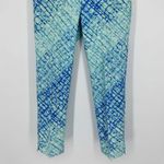 IBKUL Ankle Pants Womens Size 6 Blue Aqua Print Stretch Golf Resort Activewear Photo 3