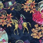 Vintage 90s Sport Jacket Black Yellow Zip Front Windbreaker Floral Equestrian Black Size undefined Photo 7