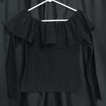 H&M Black Shimmer Off The Shoulder Top Photo 0