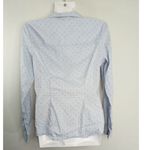 H&M Blue Fitted Shirt Light Blue Striped Hearts Long Sleeve Button-Down Size 2 Photo 3