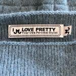 Women's I Love Pretty blue designer boat neck fox fur blend sweater osfm Size undefined Photo 6