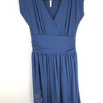 Lole Womens Dress Faux Wrap V-Neck Empire Waist Cap Short Sleeve Knit Blue S Photo 0