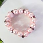 Handcrafted Pink Glass Pearl with Purple AB Crystal Beads Photo 2