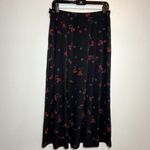 Pendleton Vintage  Skirt Set 90s Blouse Poppy Print Floral Black Red Matching 12 Photo 5