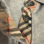 Burberry London Womens Polo Shirt Gray Plaid Trim Short Sleeve Top Size S Photo 5