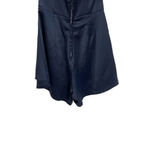 Selfie Leslie  Aly Off the Shoulder Satin Romper Navy Blue‎ Size Small Photo 4