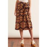 Ulla Johnson EMBER Ikat 100% Cotton Knee Length Faux-Wrap Midi Skirt Size 8 Med Photo 12