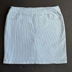 Chico's Denim Jean Skort Skirt Women 1.5 M 10 Stripe Cotton Blend Built In Shorts Photo 0