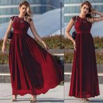 Amazon Miusol NWT Formal Magenta Floral Lace Bridesmaid Party Maxi Dress Photo 10