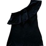 Susana Monaco NWOT Black One Shoulder Ruffle Top - Size Medium Photo 0