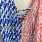 Nordstrom BP women's dual colored blue pink sleeveless v-neck mini dress summer Photo 2