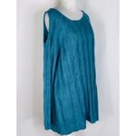 Westbound  Teal Cold Shoulder Crew Neck Cable Knit Sweater Tunic 1X Photo 2