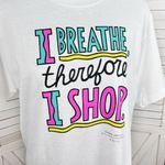 Hallmark Vintage Graphic T Shirt I Breathe Therefore I Shop White Large Photo 4