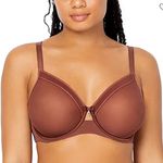 NWT Curvy Couture Sheer Mesh Full Coverage Unlined Underwire Bra Brown 36H Size undefined Photo 5